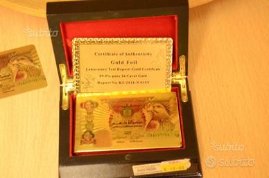 Carte da gioco in sottilissimo foglio d'oro