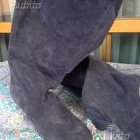 Stivali camoscio blu