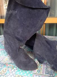 Stivali camoscio blu