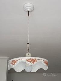 Lampadario in cotto smaltato a mano