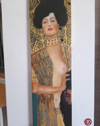 Quadro arredamento olio su tela 100x30  klimt