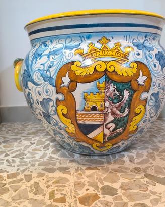 Cachepot cache-pot Vaso fioriera ceramica faenza