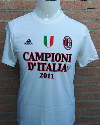 T-shirt Milan Scudetto autografata Abbiati adid