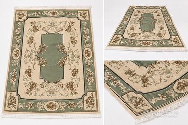 Grande tappeto vintage floreale 270×175 cm – verde