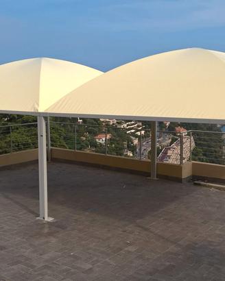 Gazebo ignifugo piantoni con gronda