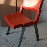 5 Sedie vintage Lamm Spa mod.city arancione