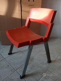 5 Sedie vintage Lamm Spa mod.city arancione