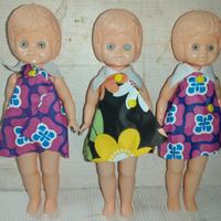 Lotto di 3 bamboline vintage anni 60 in materiale