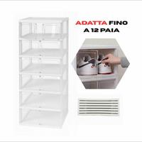 scarpiera 6 ripiani trasparente