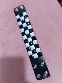 Bracciale con borchie bianco/nero, punk/ rock