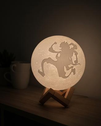 Lampada Luna 3D One Piece Luffy Gear 5 Nika 