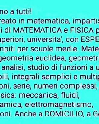 Lezion Ripetizion Matematica Fisica a Genova