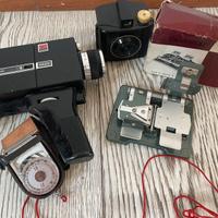 SUPER 8 cinepresa e esposimetro, con accessori var