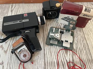 SUPER 8 cinepresa e esposimetro, con accessori var