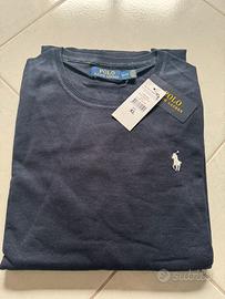 Maglioncino ralph lauren uomo cotone tg xl blu