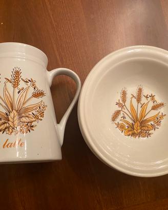 Set caraffa per latte e 4 ciotoline nuove