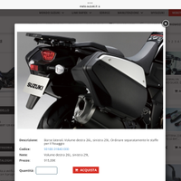 BORSE LATERALI RIGIDE  ORIGINALI SUZUKI  V STROM