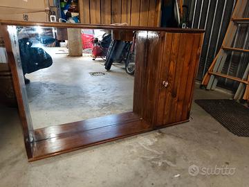 Mobiletto Specchio Bagno Legno 98 x 60 x 14