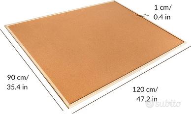 Lavagna Sughero 30x40cm Con Cornice Legno - Bacheca Per Appunti Con Puntine, Per Casa, Ufficio, Scuola - Foto 4