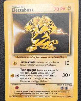 carta pokemon electabuzz near Mint ita 1999