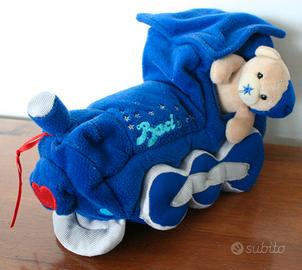 Peluche Trenino Blu con Orsetto