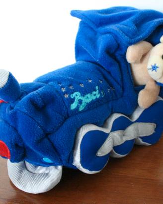 Peluche Trenino Blu con Orsetto