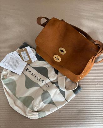 Zanellato borsa postina medium in pelle Nabuk