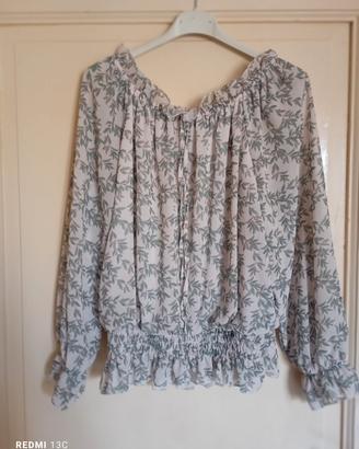 Blusa con scollo a barca S - XS