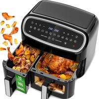 friggitrice ad aria doppio cestello 10L. nuova