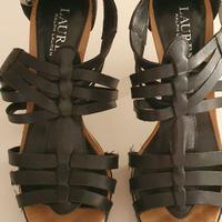 Sandali neri di vera pelle Ralph Lauren