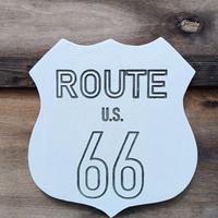 Route 66 insegna in legno effetto cemento