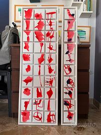 Quadro moderno rosso – coppia - opera originale