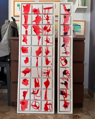 Quadro moderno rosso – coppia - opera originale