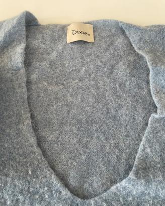 Dixie maglione donna scollo a V azzurro taglia S