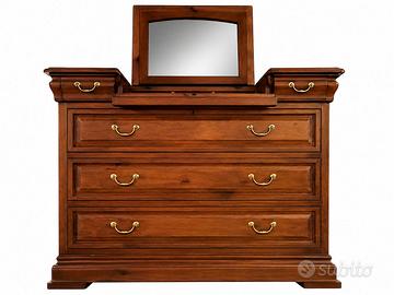 Cassettone in legno con specchio