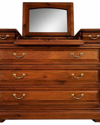 Cassettone in legno con specchio