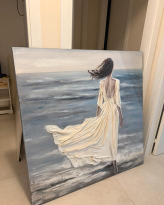 Quadro moderno Donna al mare - 120x120
