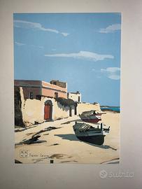Serigrafia dell’artista Aldo Riso presso Leuca