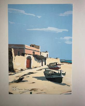 Serigrafia dell’artista Aldo Riso presso Leuca
