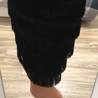 Gonna nera a frange irregolari