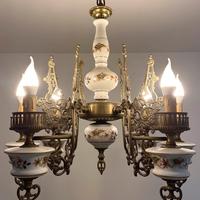 Lampadario vintage a 5 luci vintage in ottone