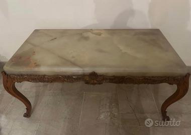 Tovino da salotto in marmo e legno