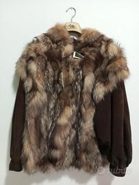 Giacca vintage in vera pelliccia di volpe