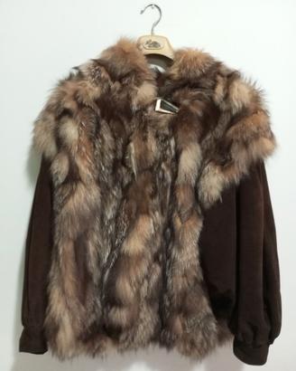 Giacca vintage in vera pelliccia di volpe
