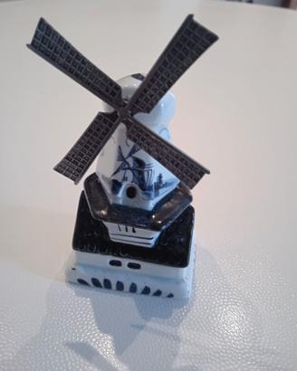 Vintage Delft Blue Ceramica Saliera mini mulino