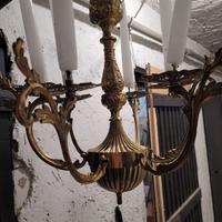 Lampadario ottone lavorato con candele