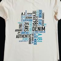 T-Shirt Armani Jeans Taglia S Bianca/Blue/Nero