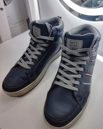 Stivale Allacciato Scarpe da Uomo Casual Blu 43