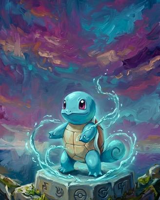Quadro Squirtle Pokémon - Stampa Tela Fan Art