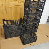 8 cassette di plastica per ortaggi.